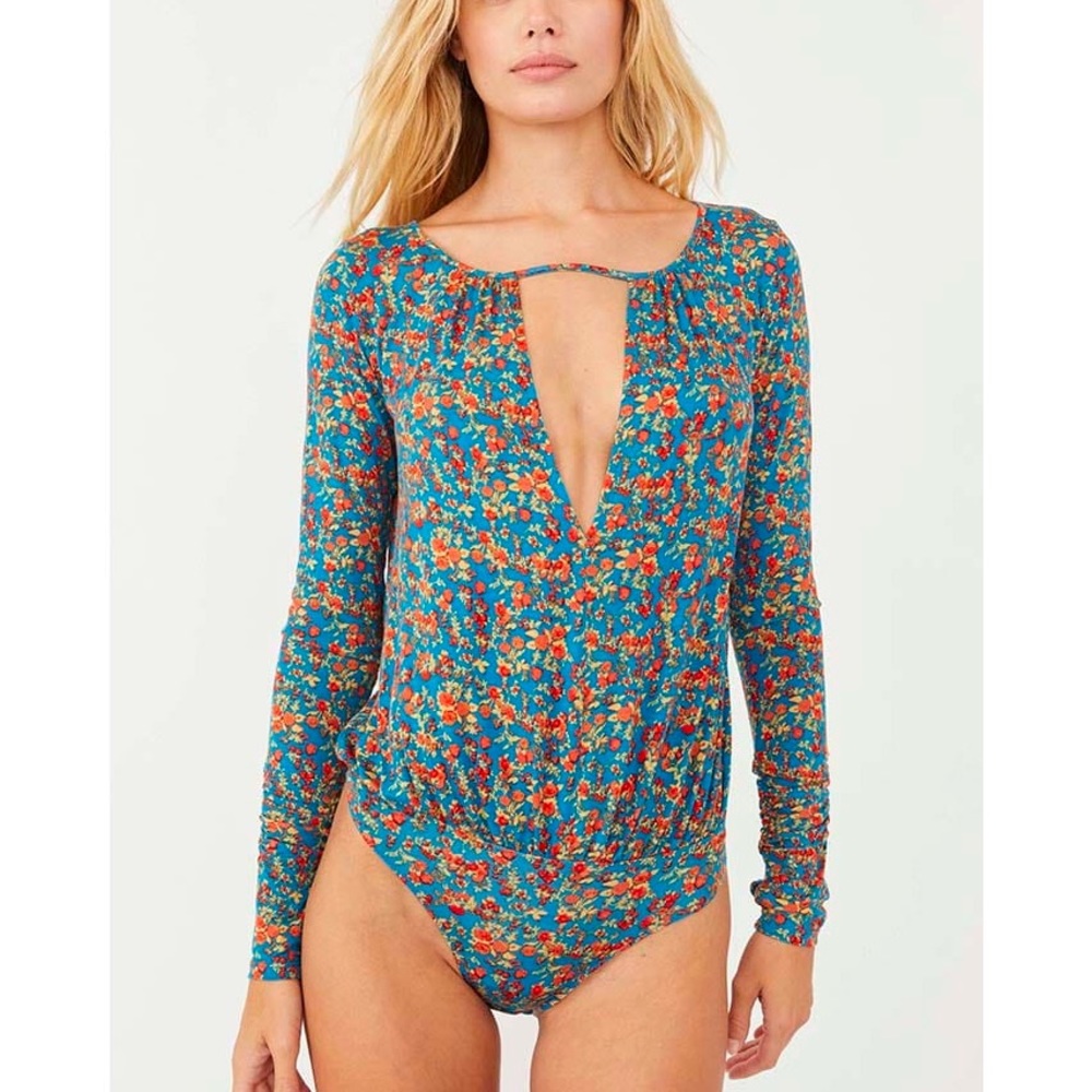 NWOT Free People Kaya BodySuit in Ditsy Floral, Medium